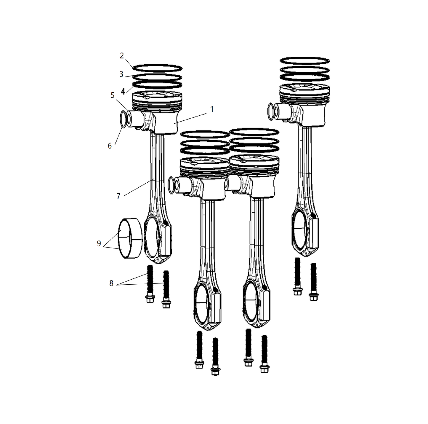 F1T1 - Piston connecting rod system