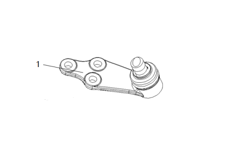 F1T1 - Left front swing arm assembly