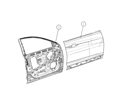 F1T1 - LEFT REAR DOOR WELDING ASSEMBLY (BRIGHT BAR VERSION)