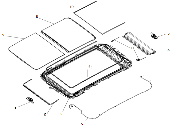 F1T1 - Panoramic sunroof assembly