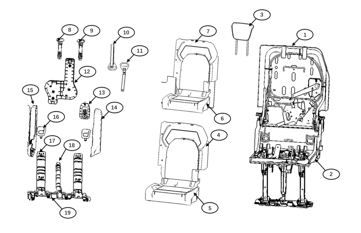 F1N1 - THIRD ROW LEFT SEAT ASSEMBLY
