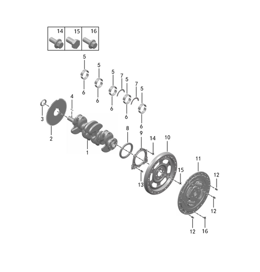 F1N1 - CRANKSHAFT AND FLYWHEEL