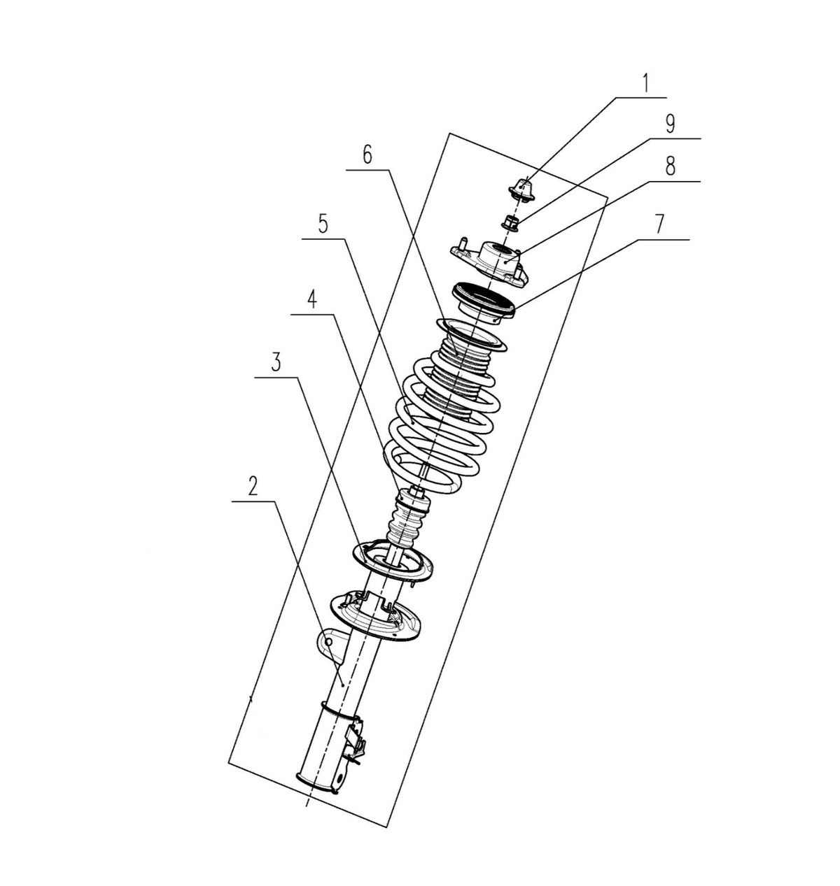 F1F2 - LEFT FRONT SUSPENSION STRUT ASSEMBLY