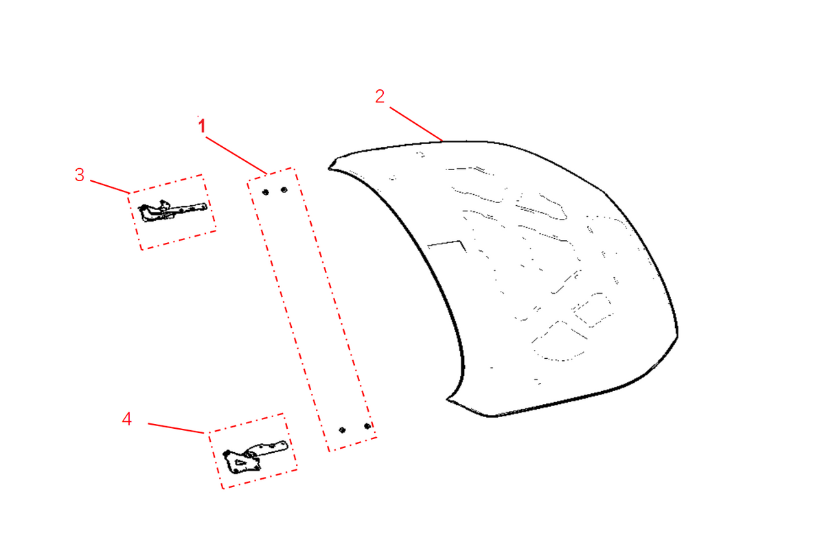 F1F2 - ENGINE HOOD ASSEMBLY