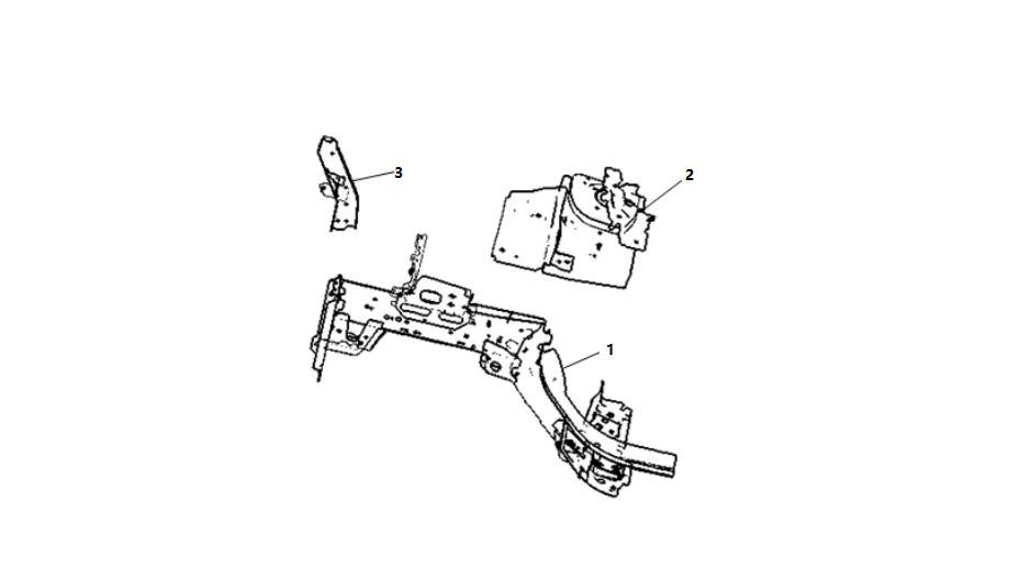 F1T1 - Right front side member and right front wheel cover assembly