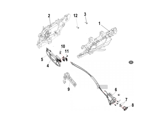 F1T1 - FRONT DOOR LOCK BODY HANDLE MODULE