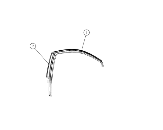 F1T1 - LEFT FRONT DOOR WINDOW FRAME SUBASSEMBLY (BRIGHT STRIP VERSION)