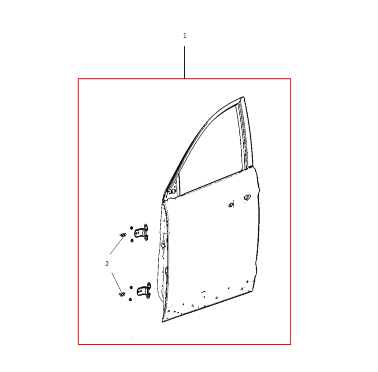 F1T1 - Left front door assembly