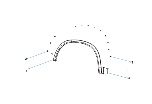 F1T1 - Right front wheel arch assembly