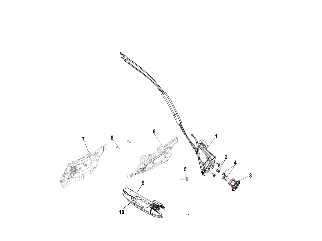 F1T1 - Rear door lock body handle module