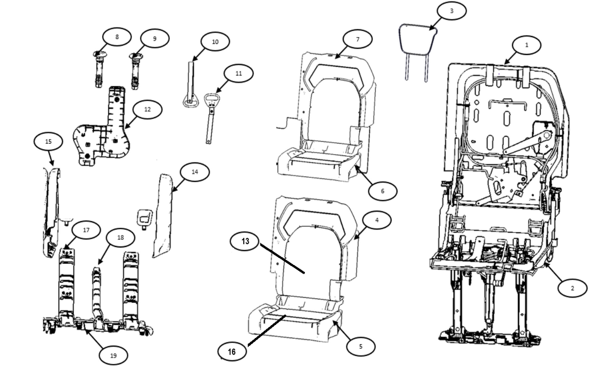 F1N1 - THIRD ROW LEFT SEAT ASSEMBLY