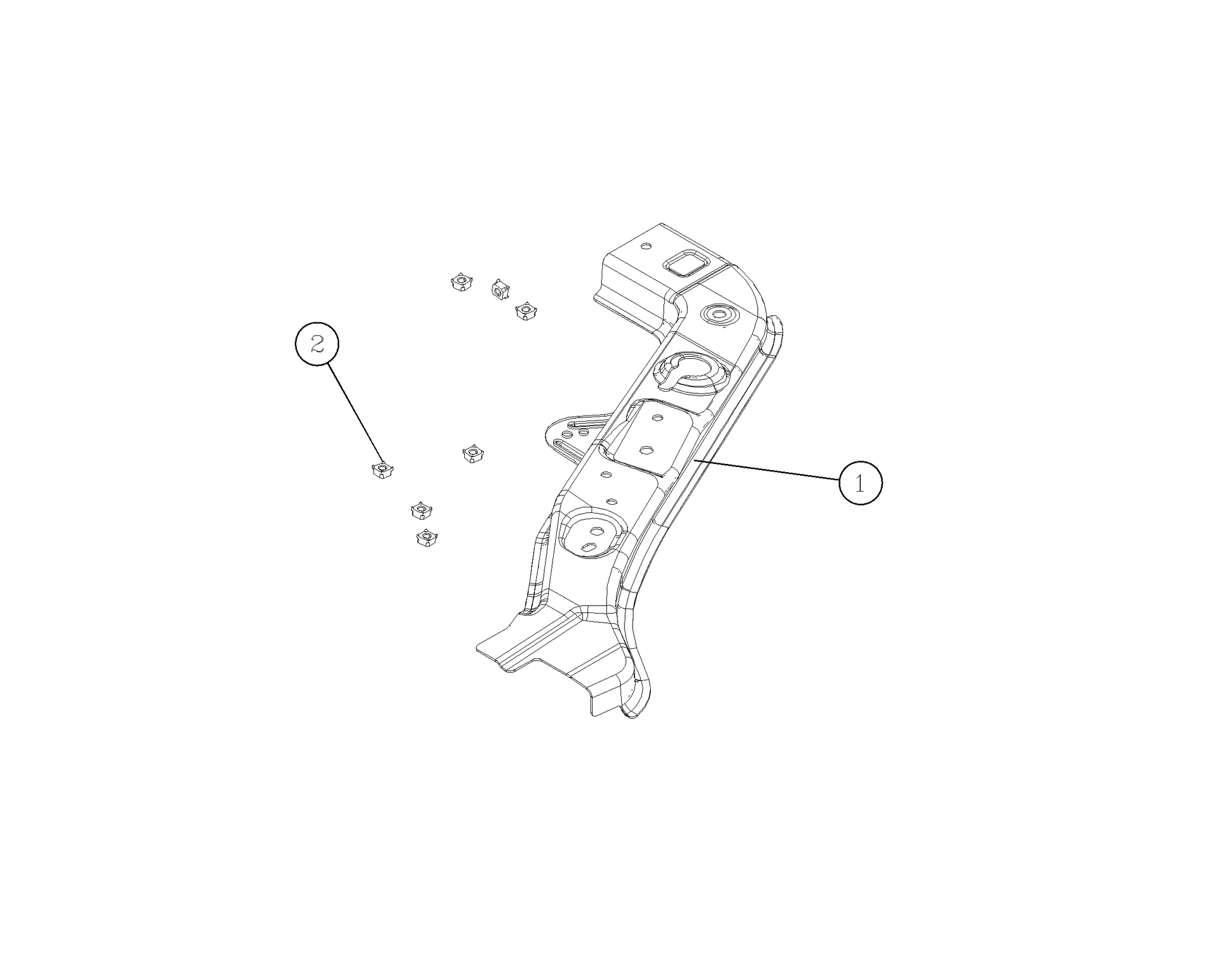 F1T1 - Radiator  upper beam right connecting plate sub-assembly