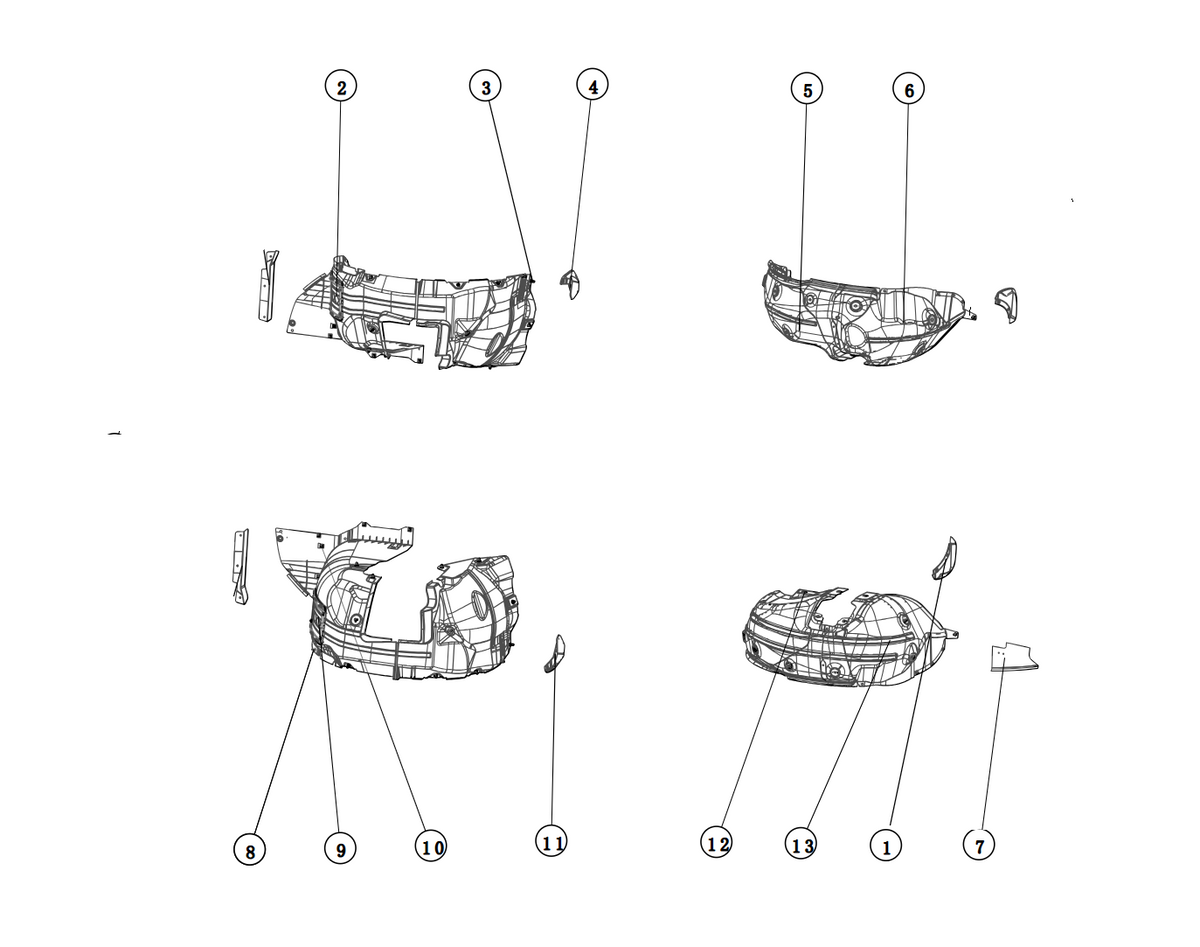 F1F2 - WHEEL COVER MUDGUARD MODULE