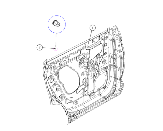 F1T1 - Right rear door inner panel body assembly