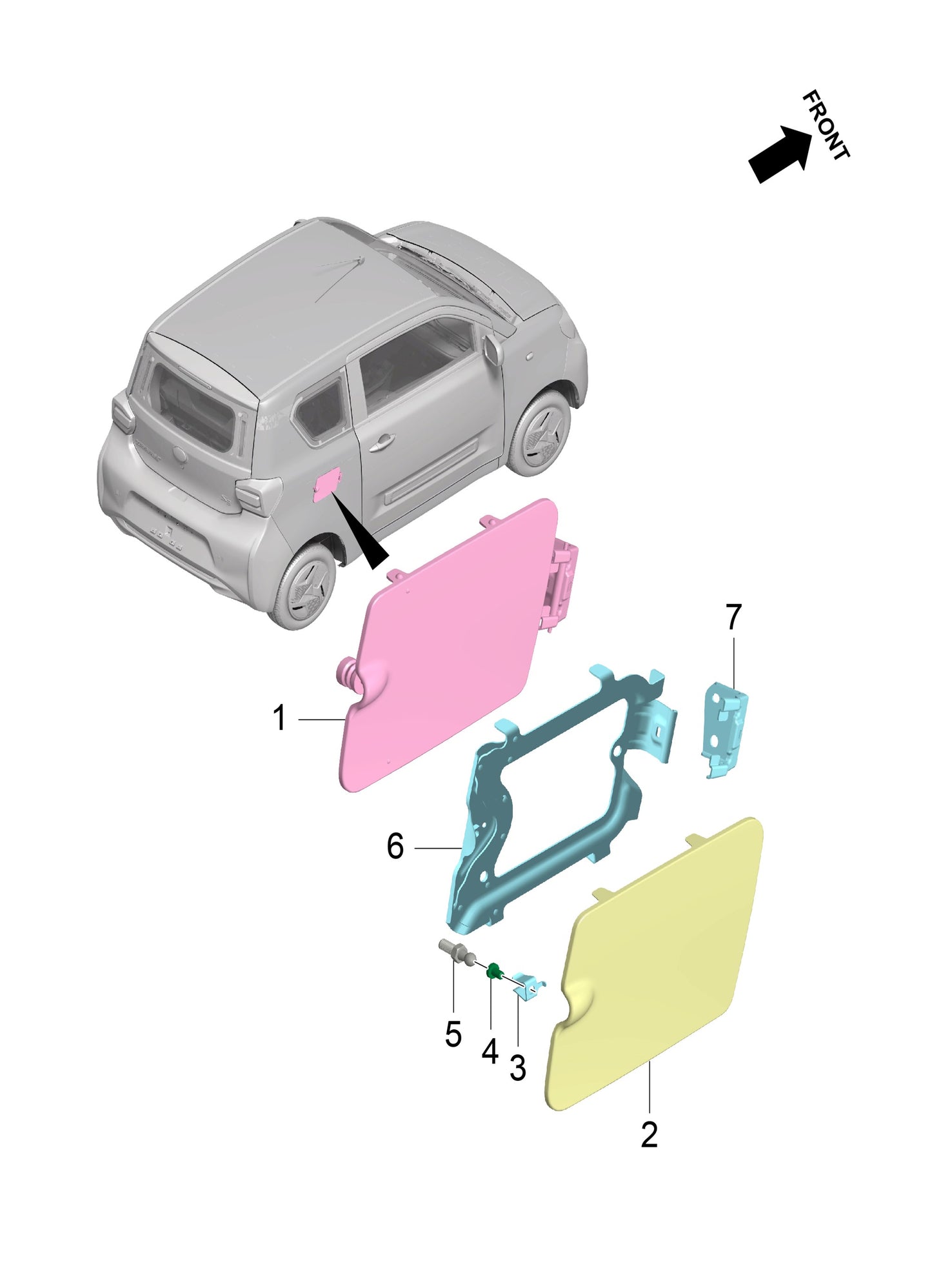 B1P - Assembly : Charging Port Lid