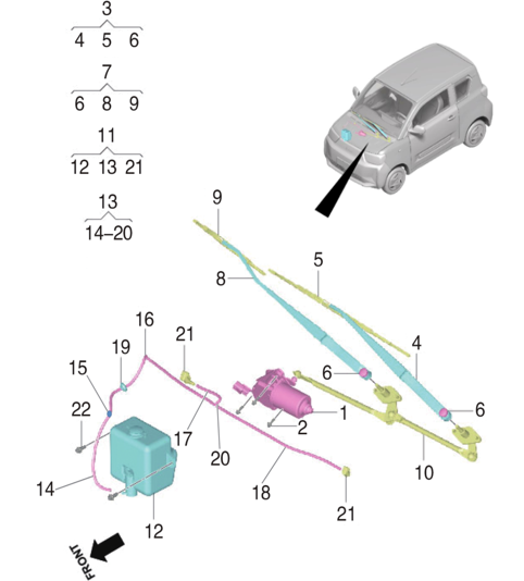 B1P - Assembly : Windscreen Wiper System