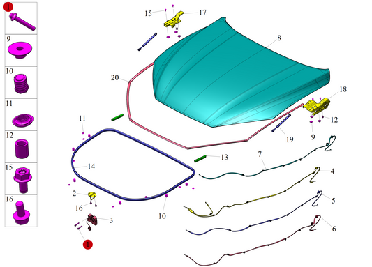 S1F1 - Assembly: Bonnet