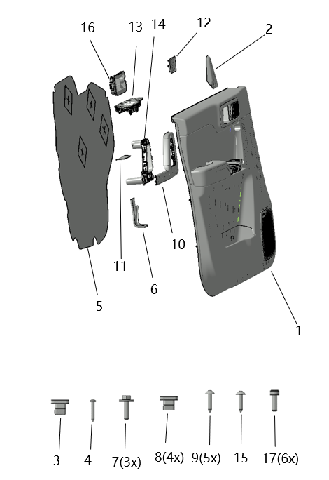 B1T1 - Left Front Door Trim Assembly