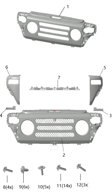 B1T1 - Front Grille Assembly