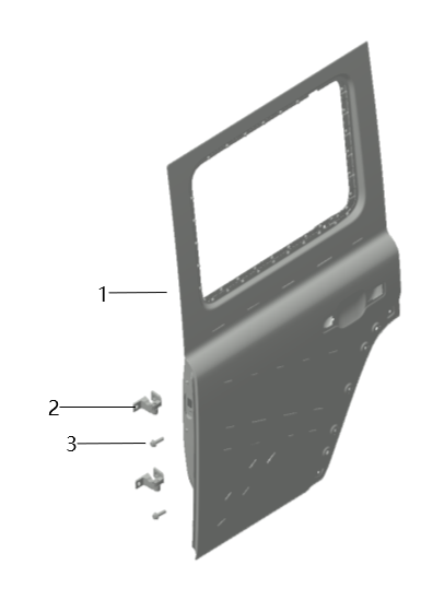 B1T1 - Rear Door Assembly with Hinge
