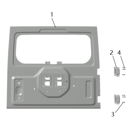 B1T1 - Rear Door Assembly with Hinges