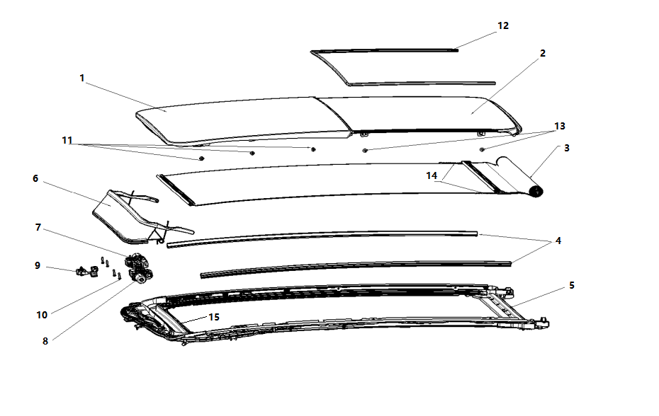F1F2 - PANORAMIC SUNROOF ASSEMBLY