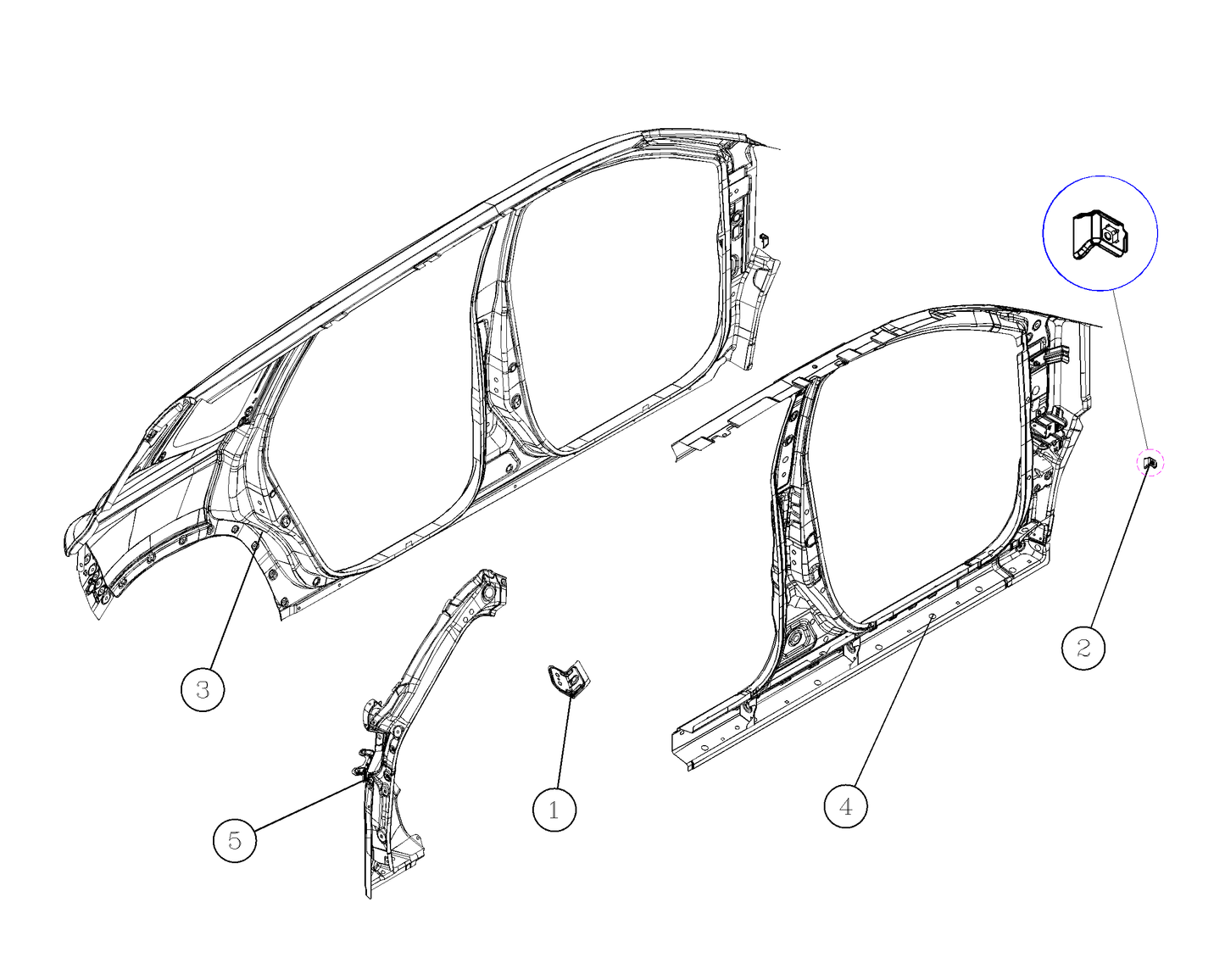 F1T1 - Left side outer panel assembly