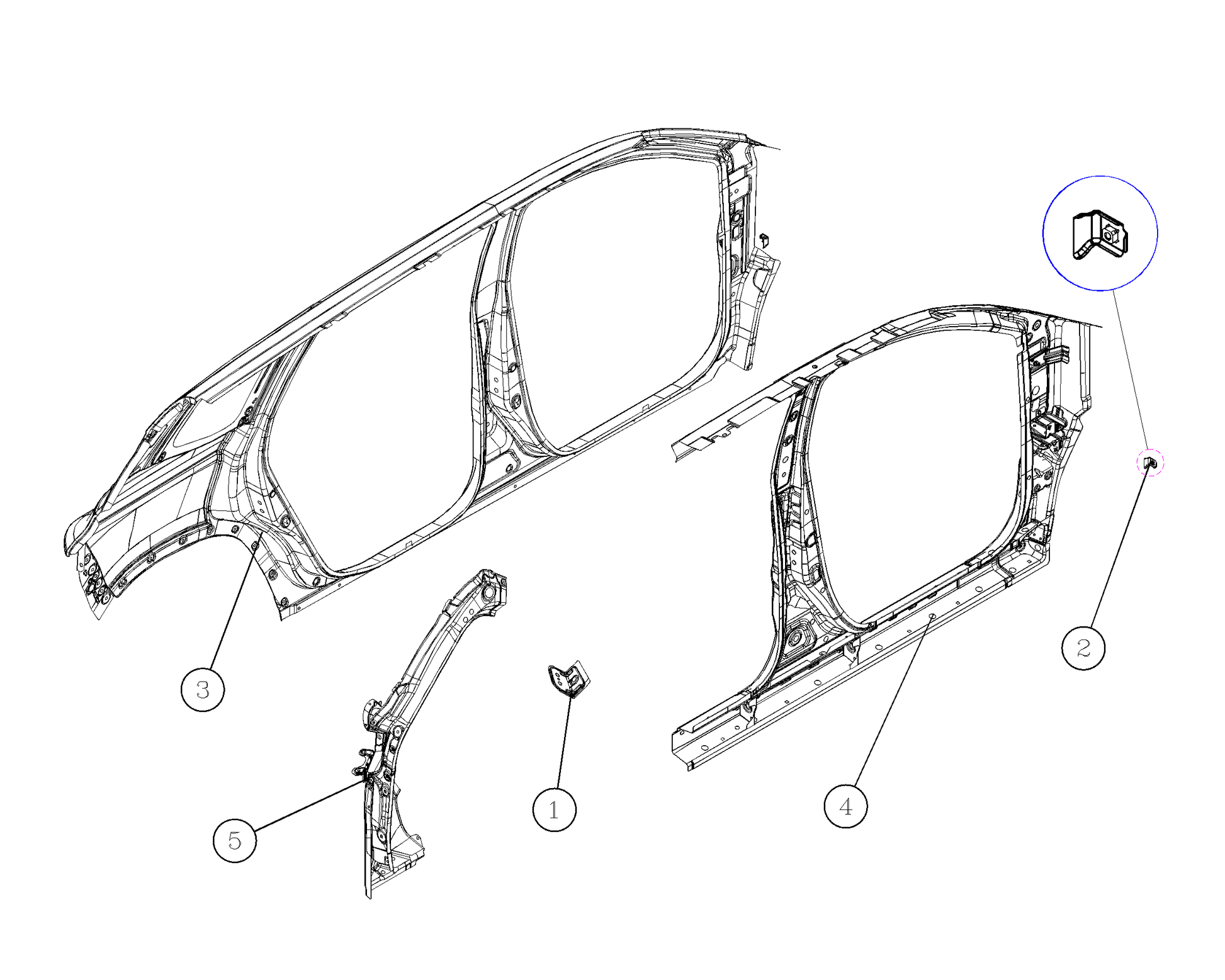 F1T1 - Left side outer panel assembly