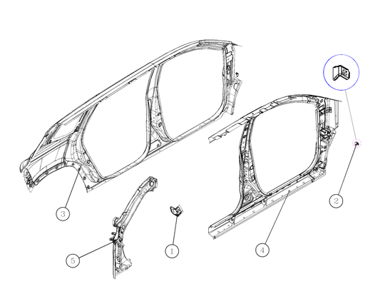 F1T1 - LEFT SIDE OUTER PANEL ASSEMBLY