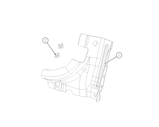 F1T1 - Right support rod assembly installation reinforcing plate assembly of trunk lid 