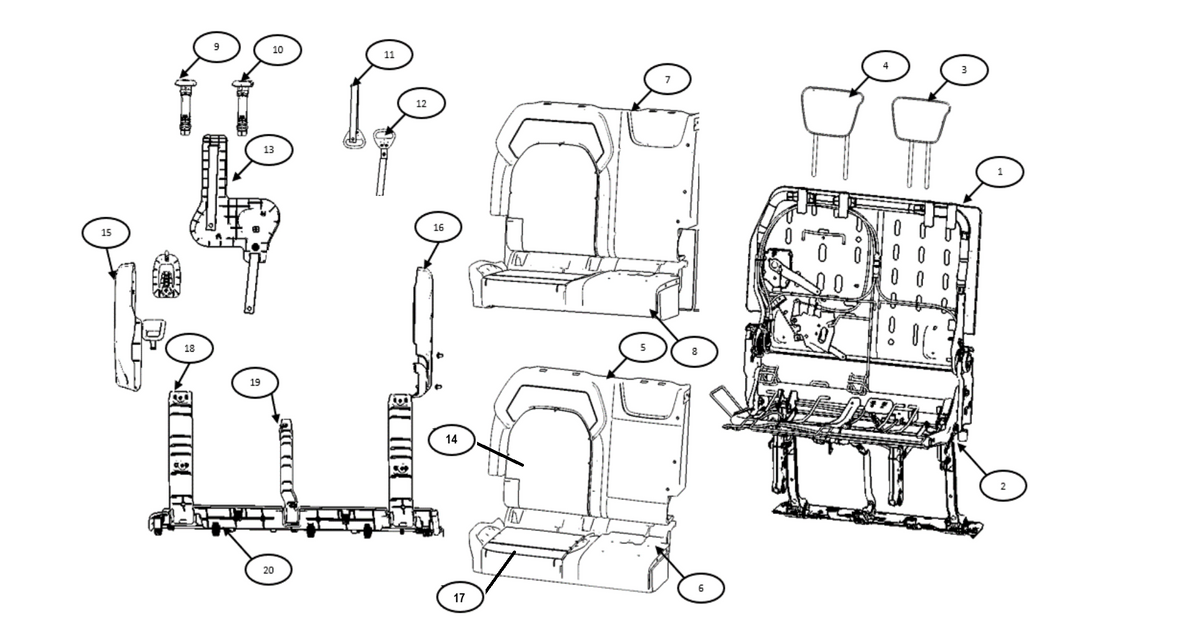 F1N1 - THIRD ROW RIGHT SEAT ASSEMBLY