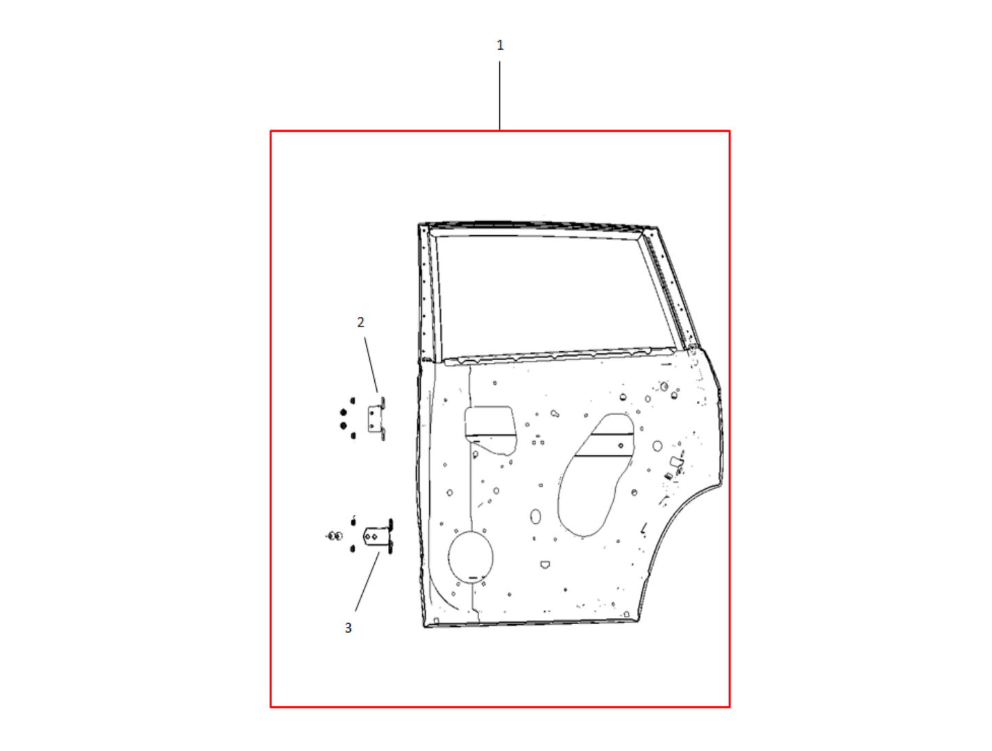 F1T1 - Rear right door assembly