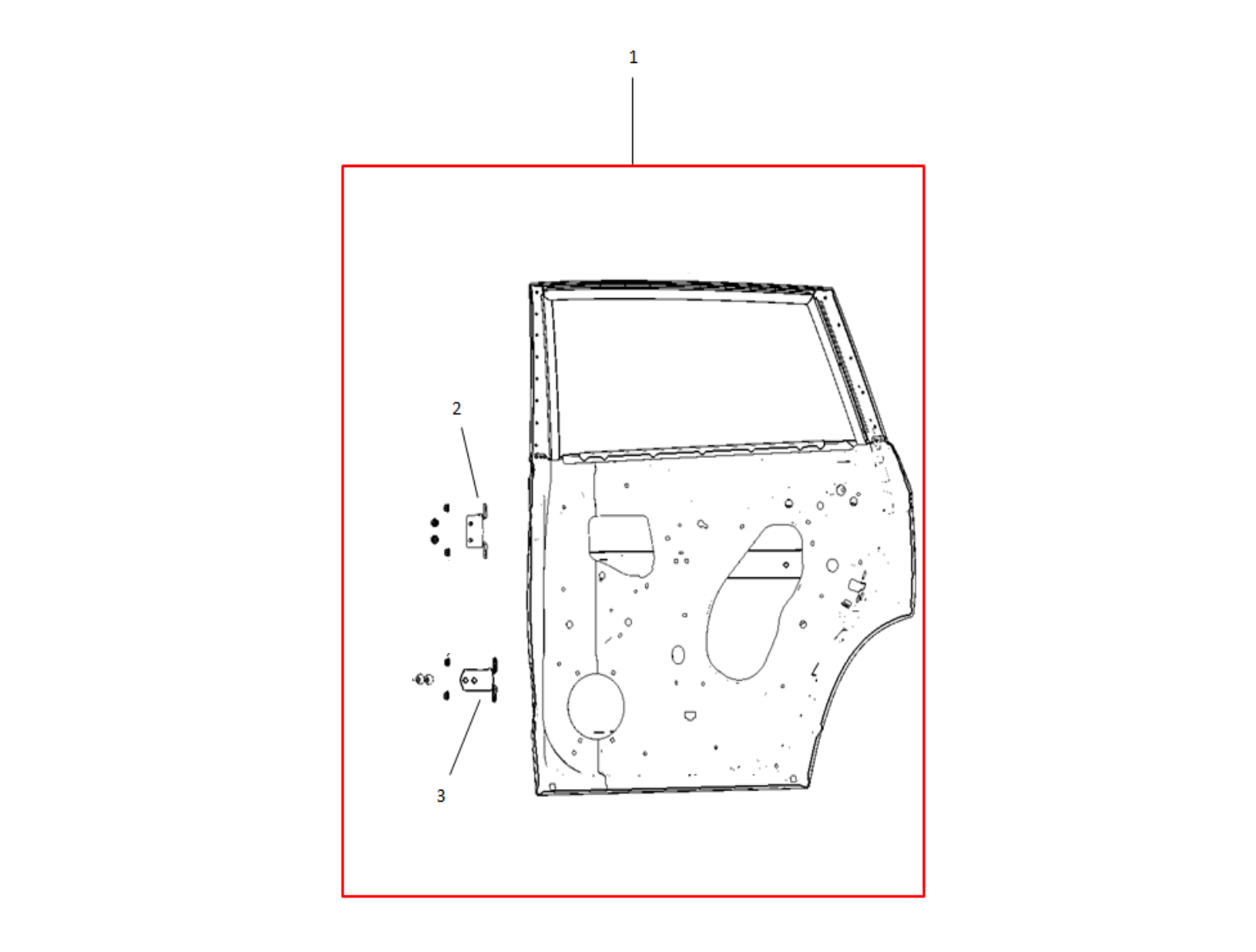 F1T1 - Rear right door assembly