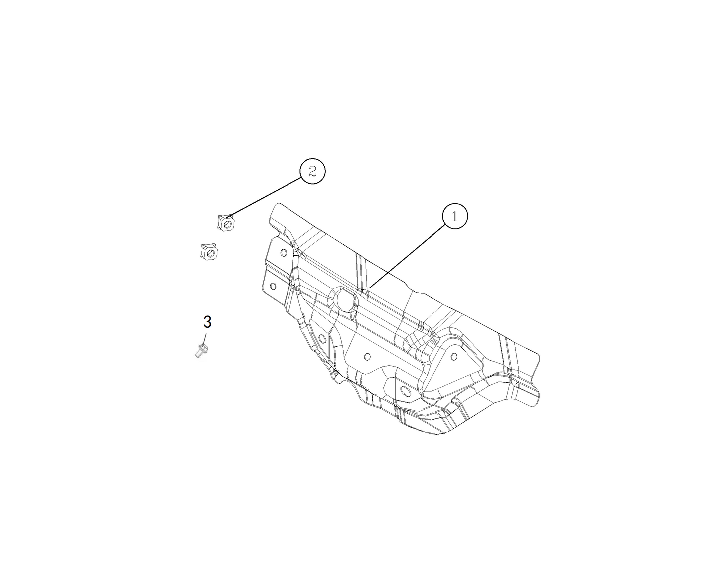 F1T1 - Trunk lid wiper mounting plate assembly