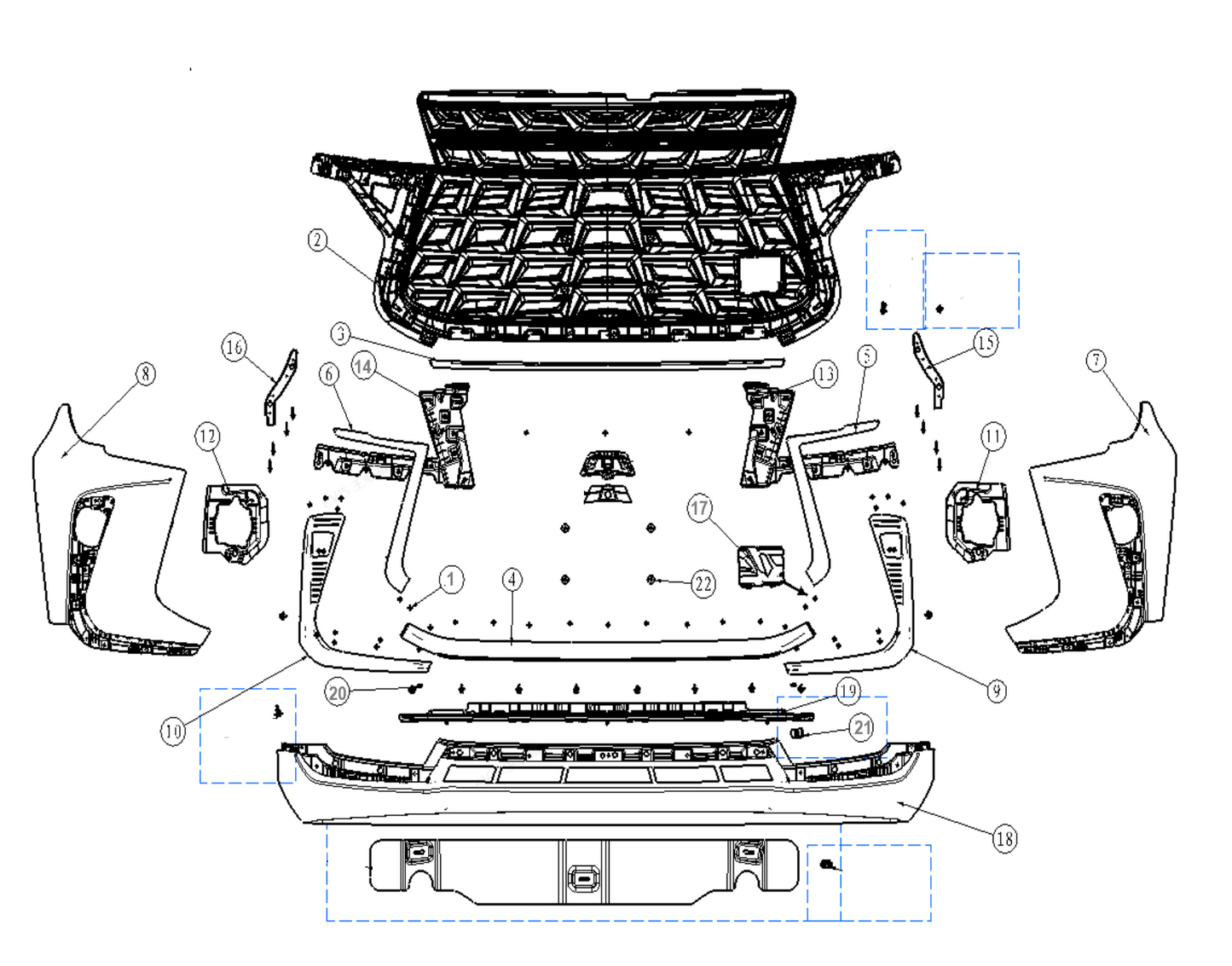 F1T1 - Front bumper assembly
