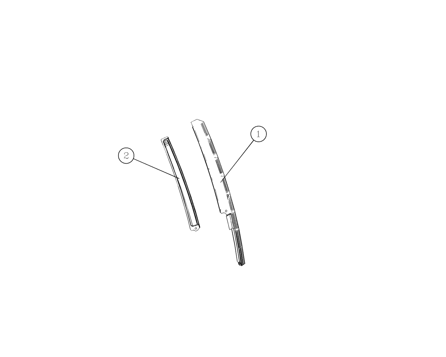 F1T1 - Right front door B-pillar assembly (bright strip version)