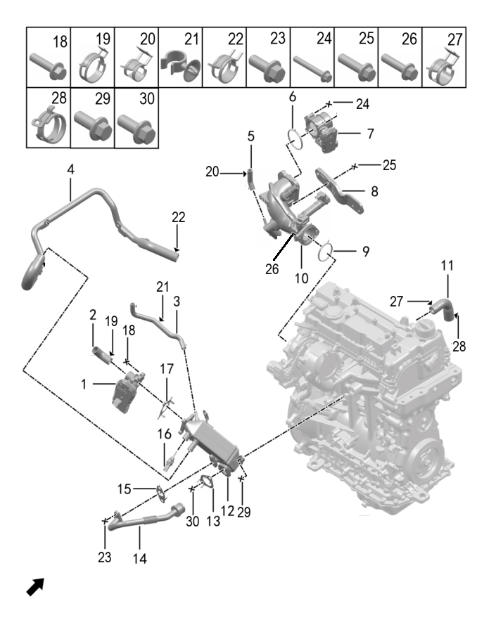 F1N1 - EXHAUST GAS RECIRCULATION VALVE LINE