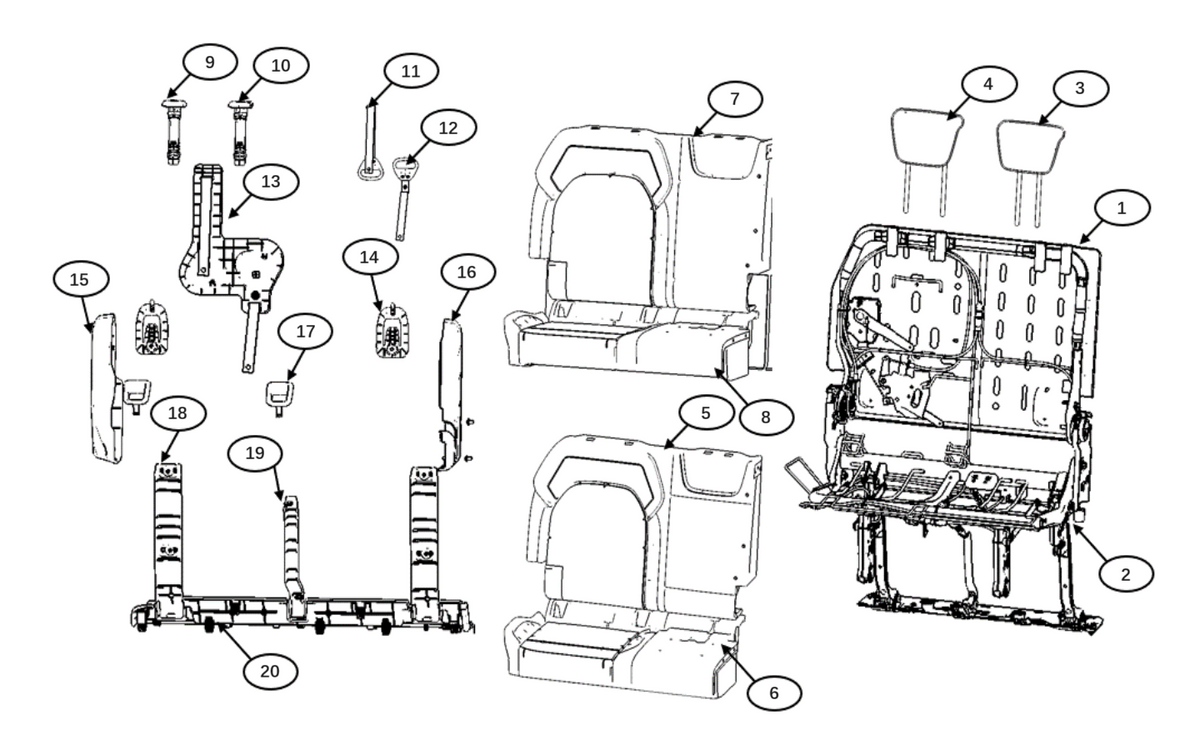 F1N1 - THIRD ROW RIGHT SEAT ASSEMBLY