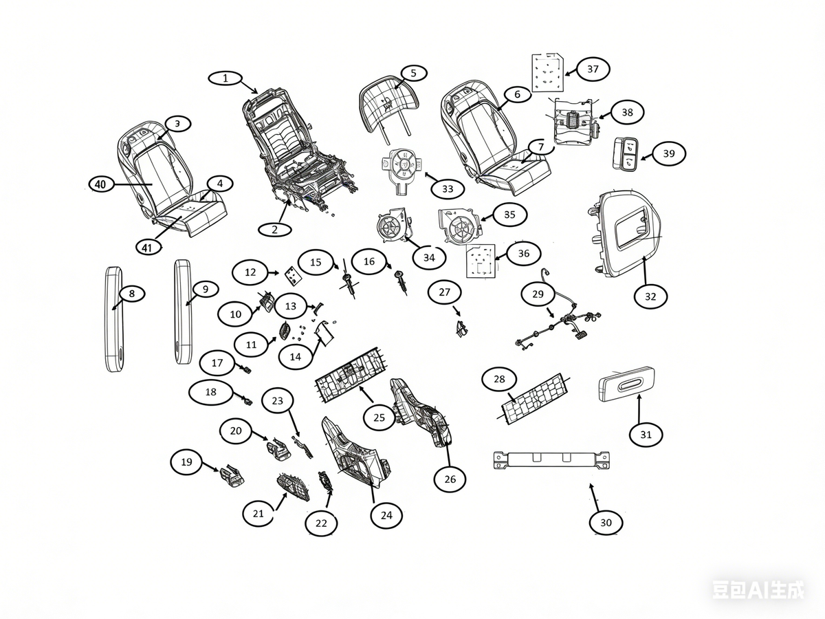 F1N1 - SECOND ROW RIGHT SINGLE SEAT ASSEMBLY