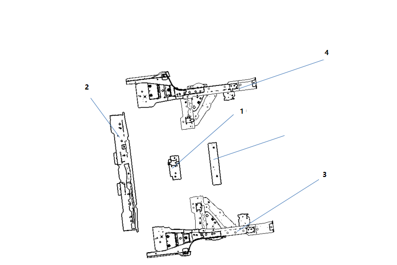 F1T1 - Rear floor skeleton assembly