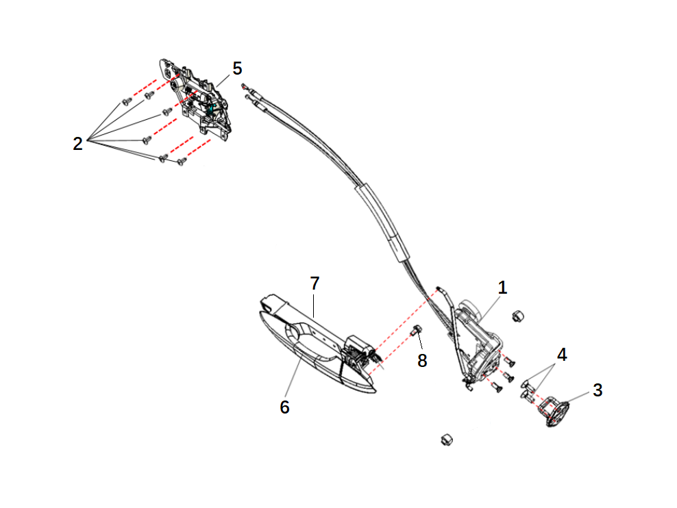 F1F2 - REAR DOOR LOCK BODY HANDLE MODULE