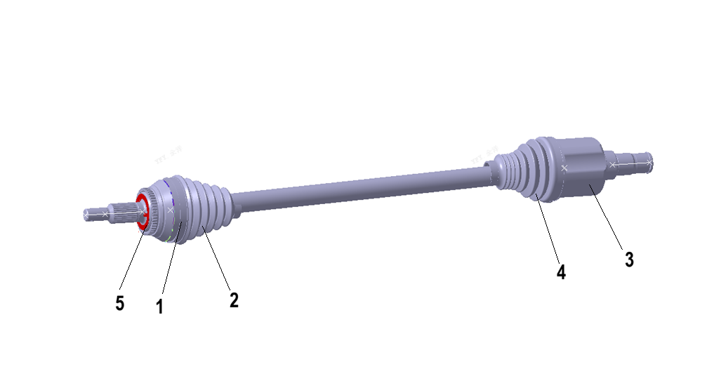 F1F2 - LEFT REAR DRIVE SHAFT ASSEMBLY