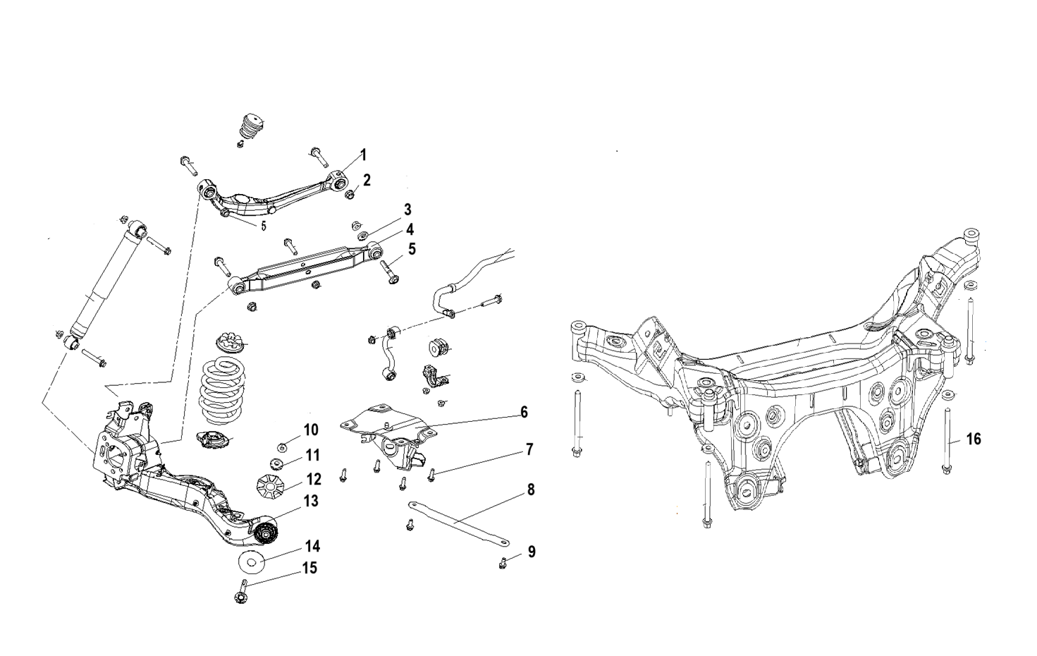 F1T1 - Rear suspension control arm module