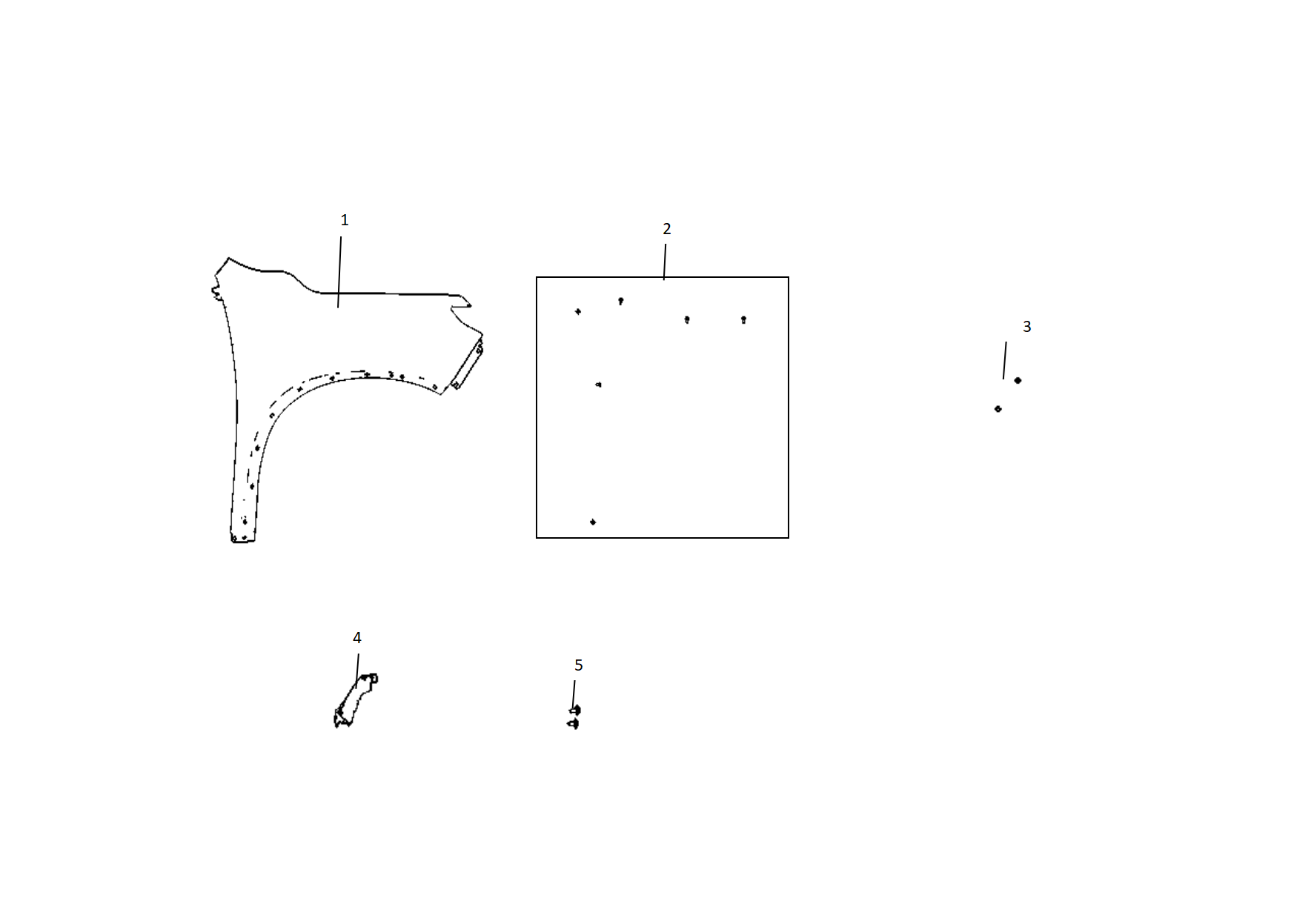 F1T1 - Right front fender and mounting bracket assembly