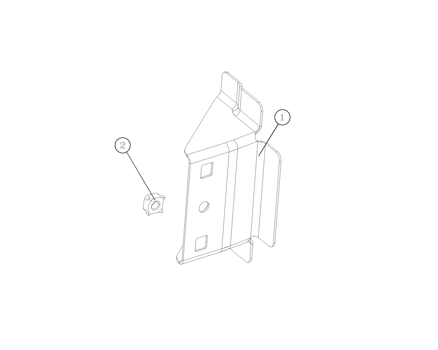 F1T1 - Mounting nut plate assembly of Back door stop block