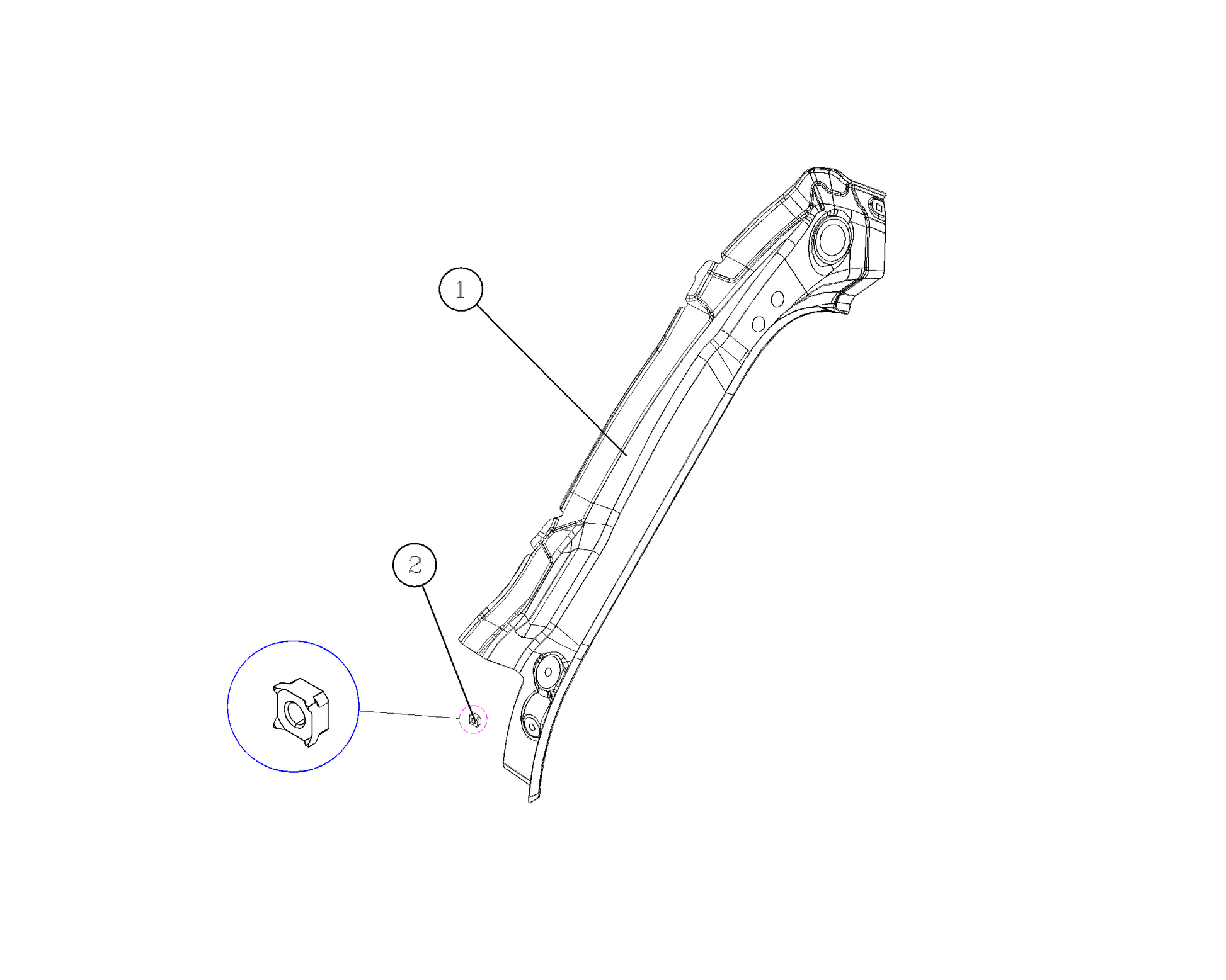 F1T1 - Upper left drip tank assembly