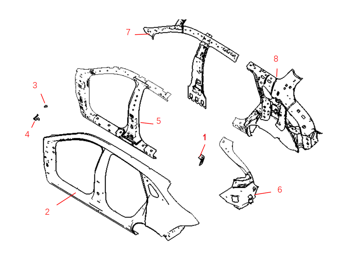 F1F2 - LEFT SIDE WALL ASSEMBLY