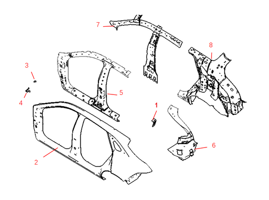 F1F2 - LEFT SIDE WALL ASSEMBLY