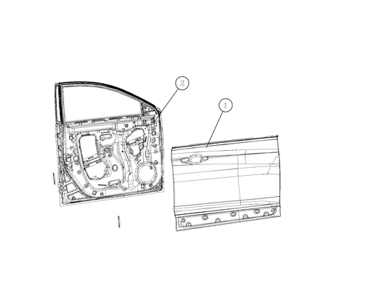 F1T1 - LEFT FRONT DOOR WELDING ASSEMBLY (BRIGHT BAR VERSION)
